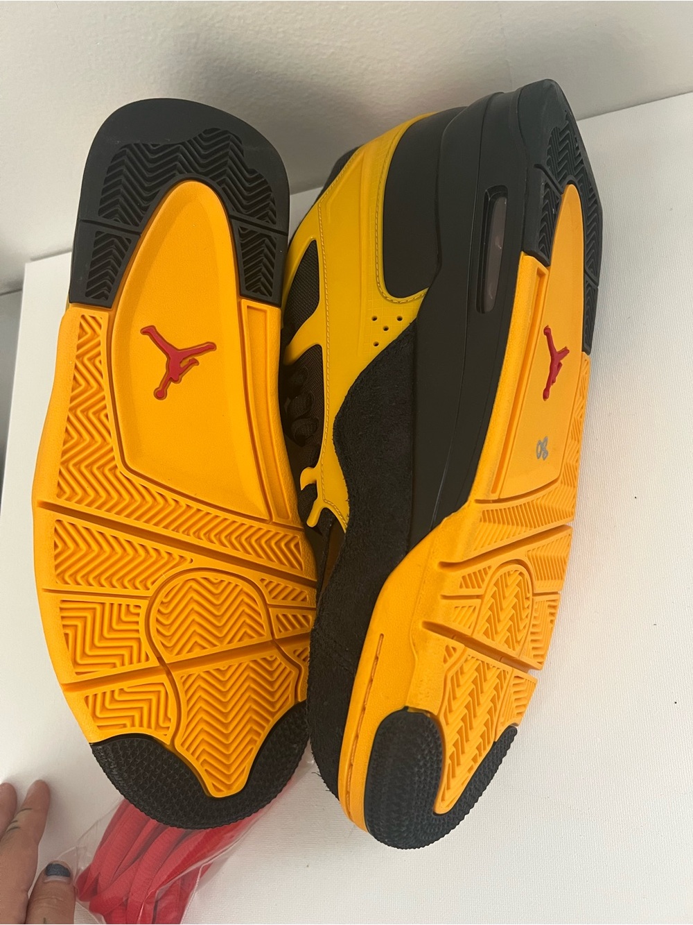 Jordan Men’s Black & Yellow Low-Top Sneakers with Red Accents - Picture 3 of 3